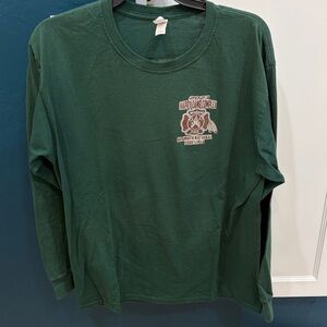 Jerzees green long sleeve fire camp tee shirt.